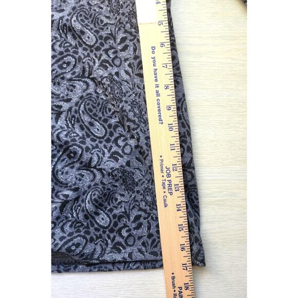 TOP/TUNIC STYLE-CHICO'S-Black Metallic Paisley-Long Length-Chico's Size 3 /LRG - Picture 13 of 15